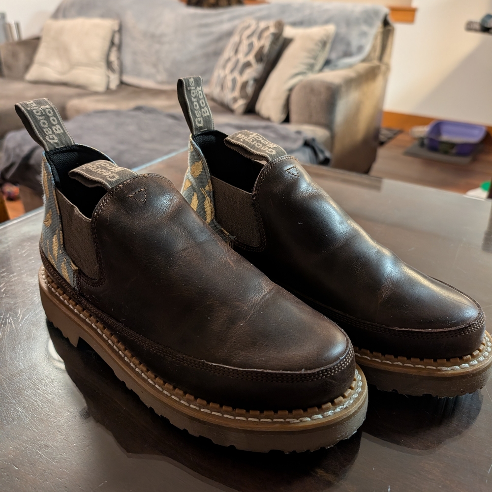 Women's Brown Leather Slip-On Shoes